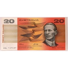 AUSTRALIA 1991 . TWENTY 20 DOLLAR BANKNOTE . ERROR . MISSING SOME COLOUR SIMULATIONS